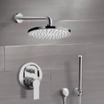 Remer SFH60 Chrome Shower System With Rain Shower Head and Hand Shower